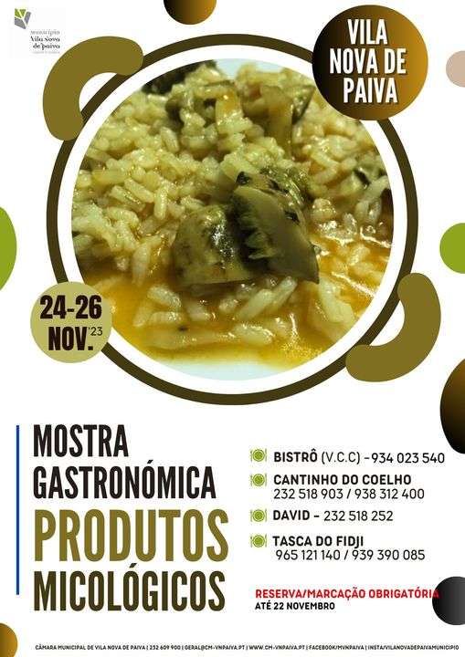 Vila Nova de Paiva : Produtos Micológicos em Mostra Gastronómica de 24 a 26 de Novembro